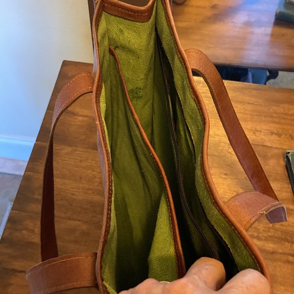 Tall leather tote- never used - like new 13 1/2” by 13 1/2” - Picture 2 of 10